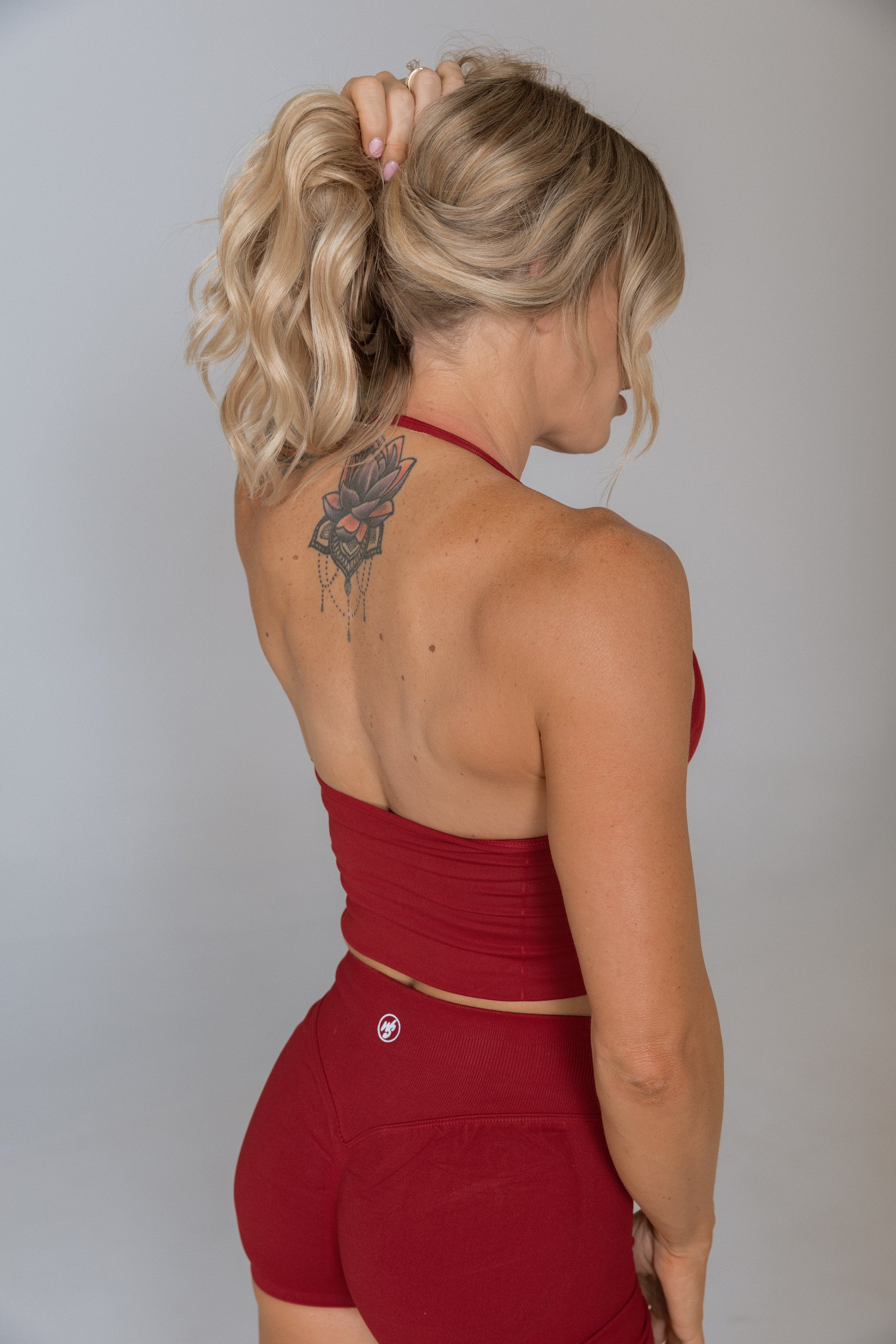 Powerline Halter Tank – Crimson Red | Full Support Sculpt Fit