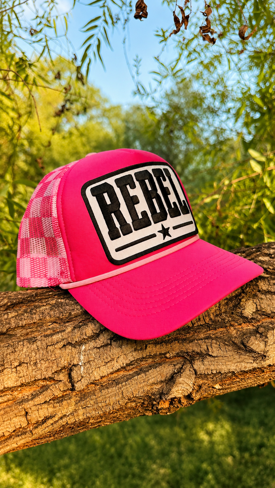 Wild Rebel Hat - Pink Checkered
