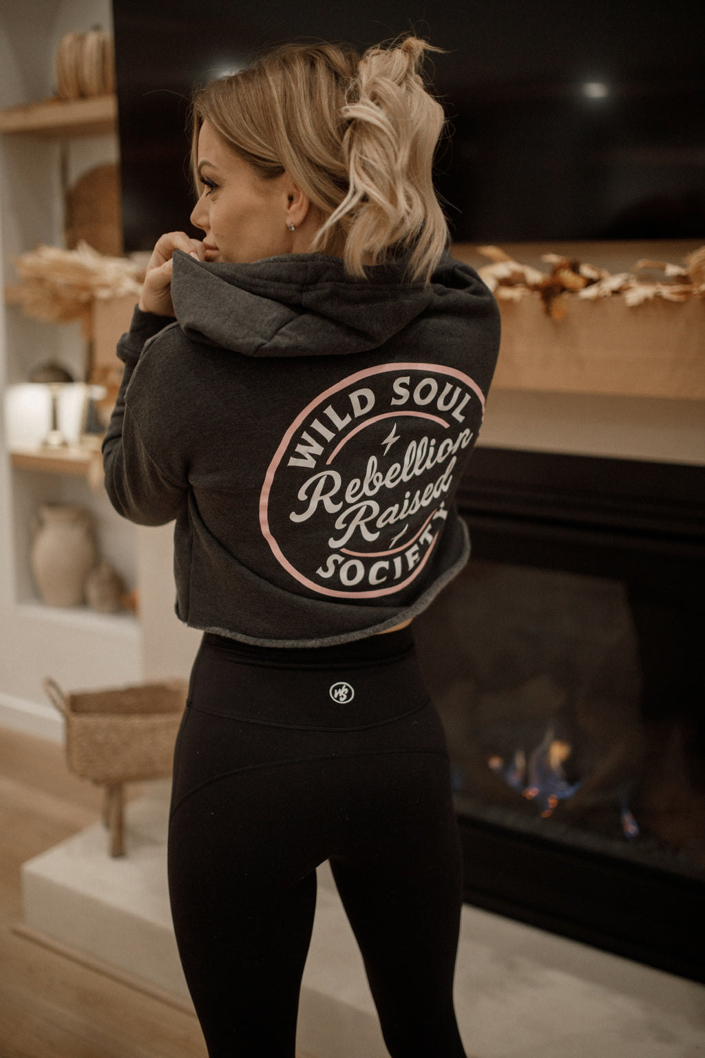 Rebellion Raised - Dark Gray Cropped Hoodie