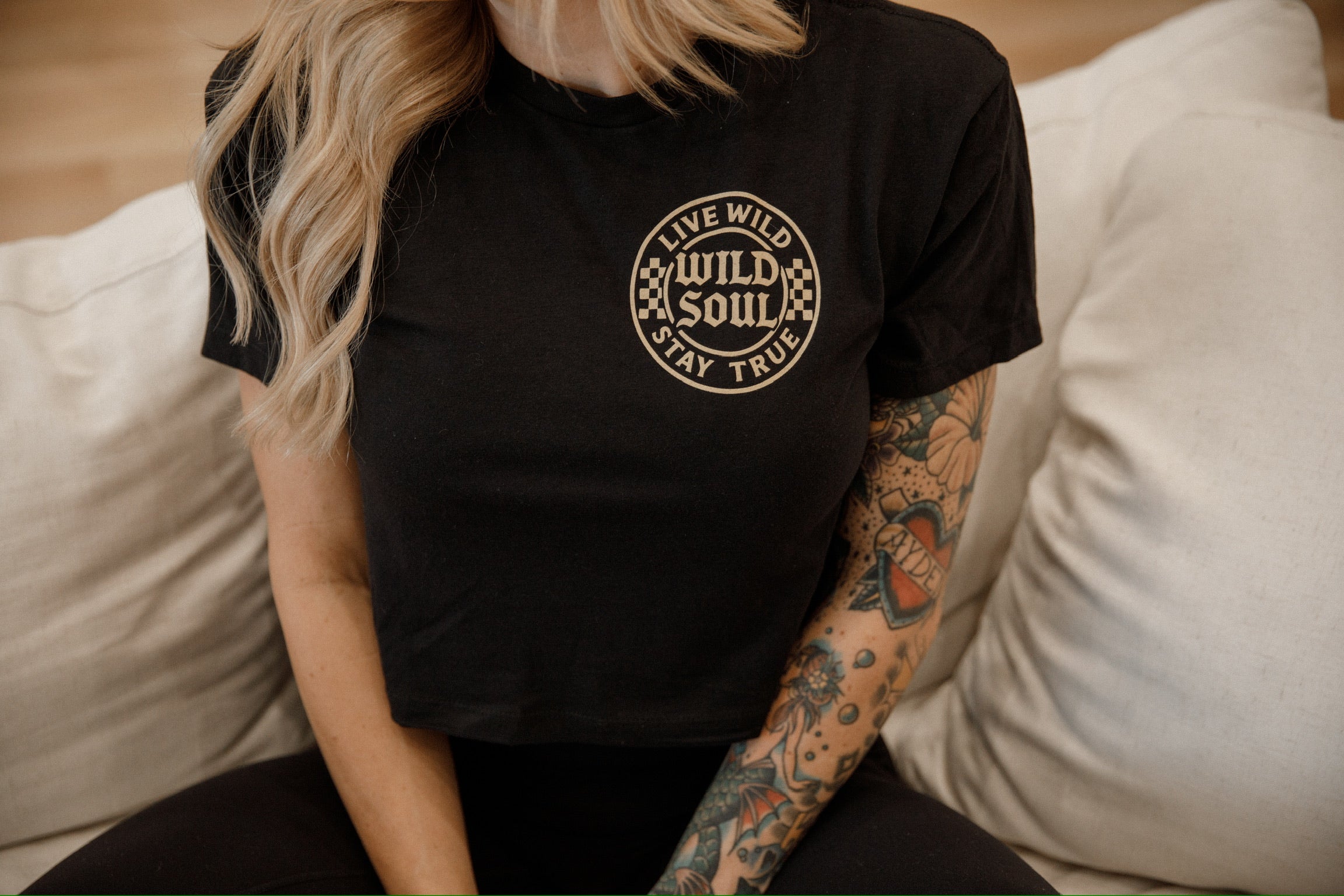 Riot - Black Cropped Tee