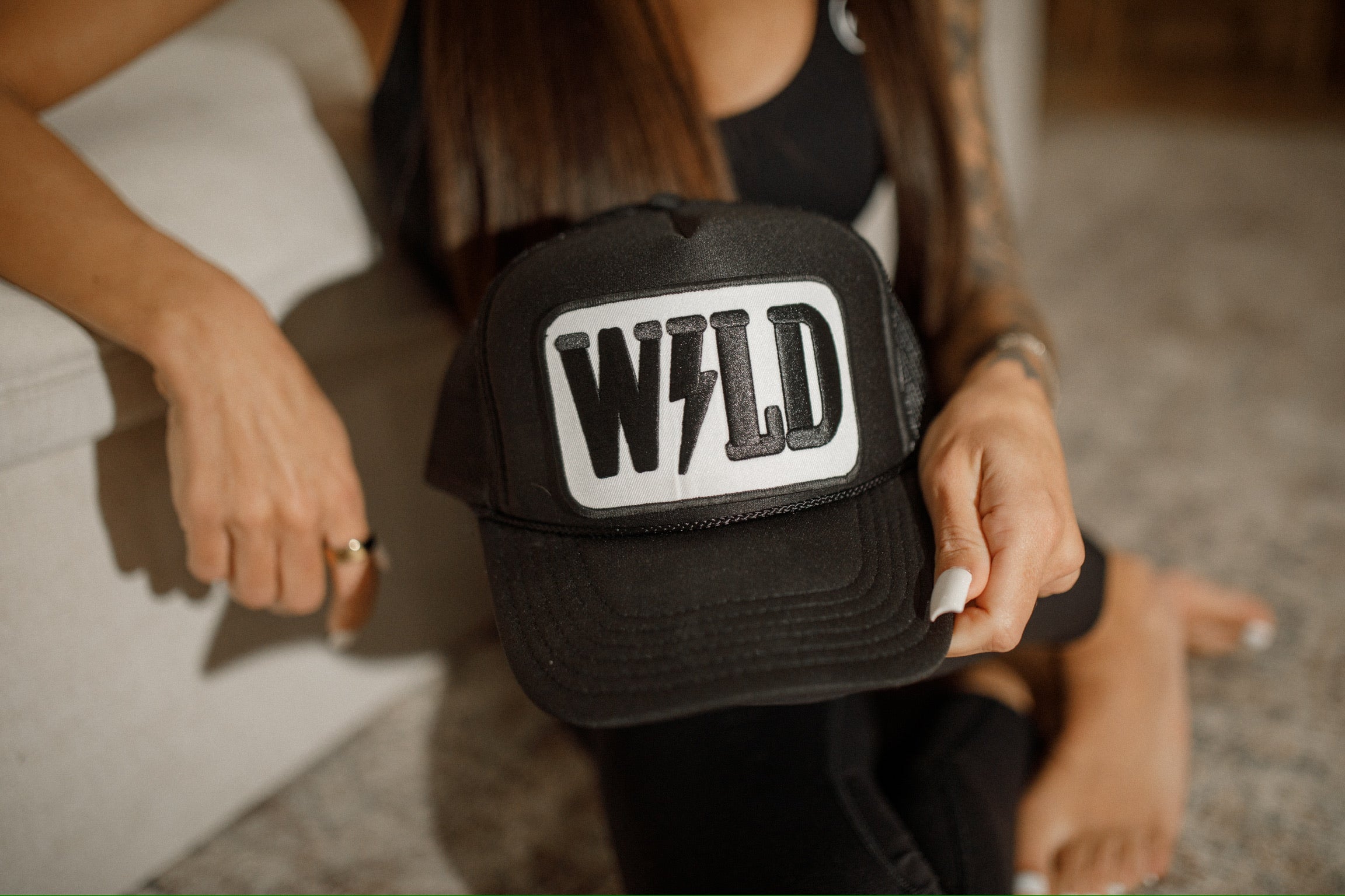 Wild Run Hat - Black Trucker