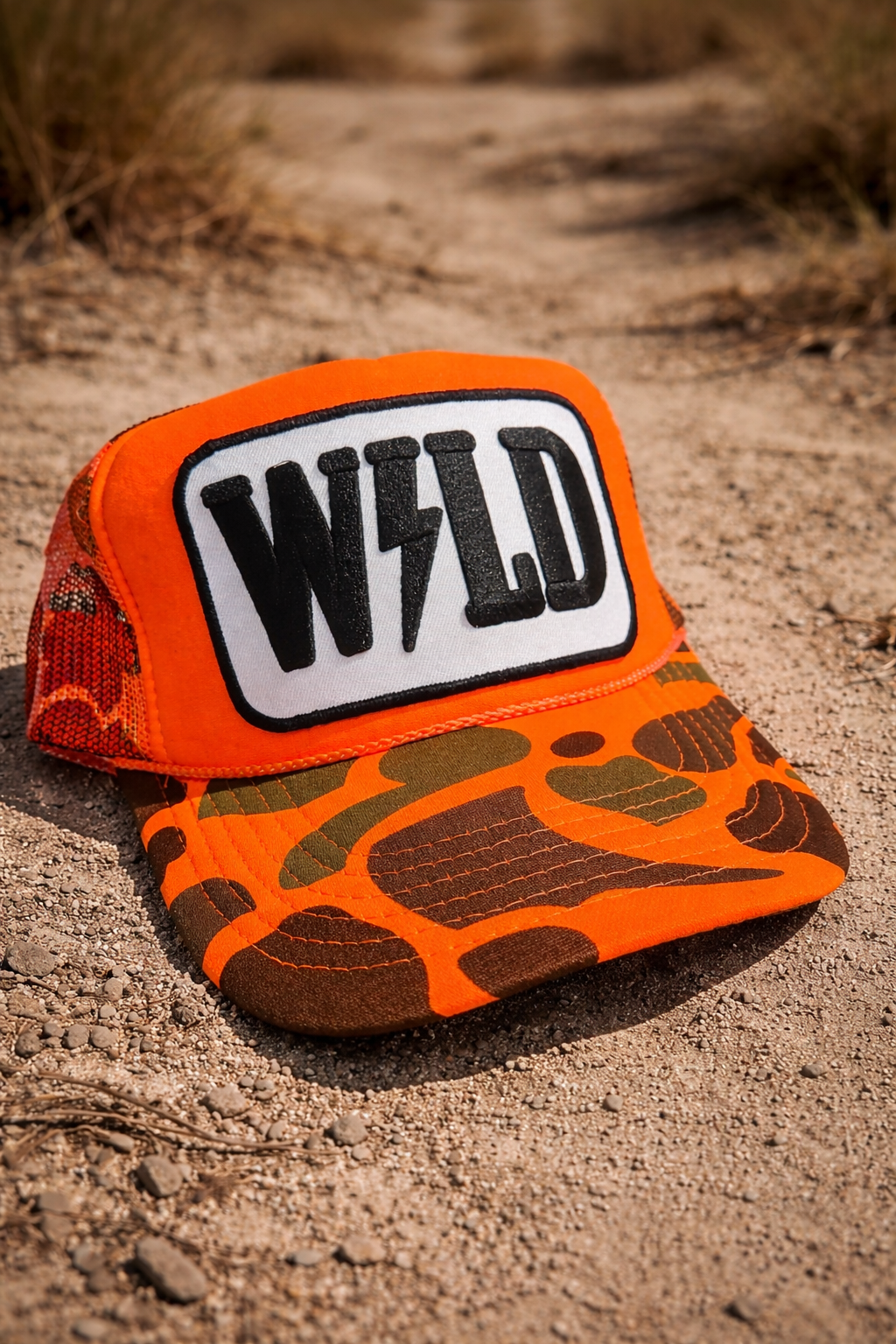 Wild Run Hat - Orange Camo Trucker