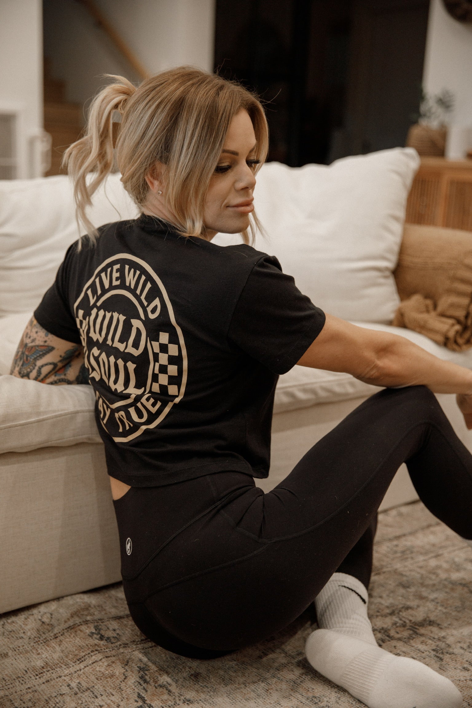 Riot - Black Cropped Tee