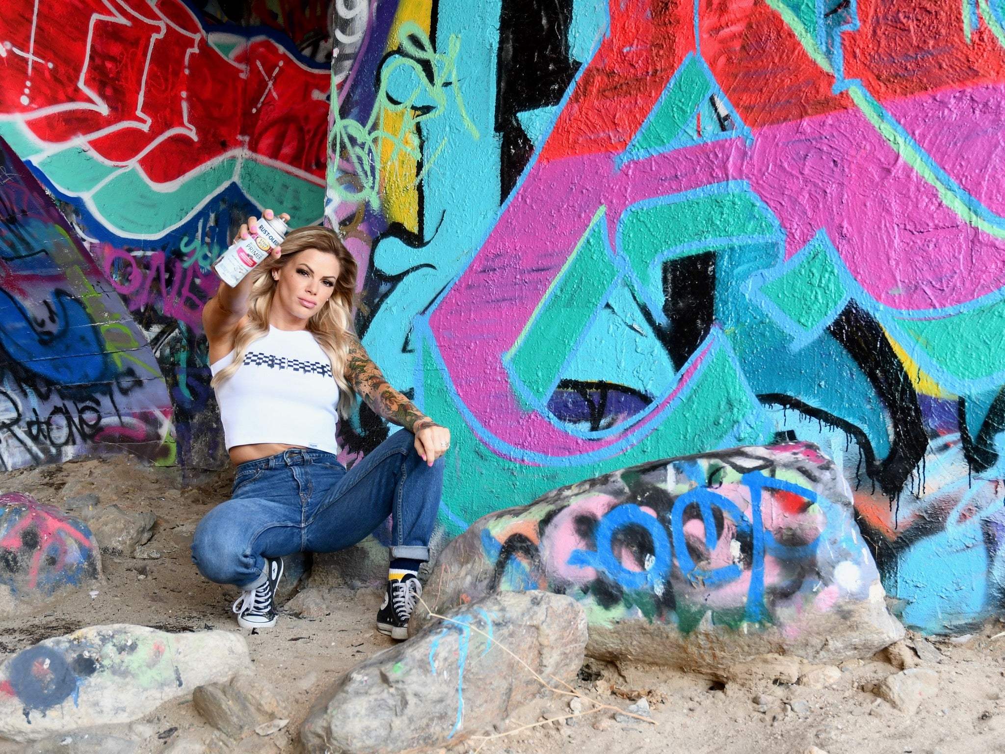 Rogue Cropped Tank Top - White