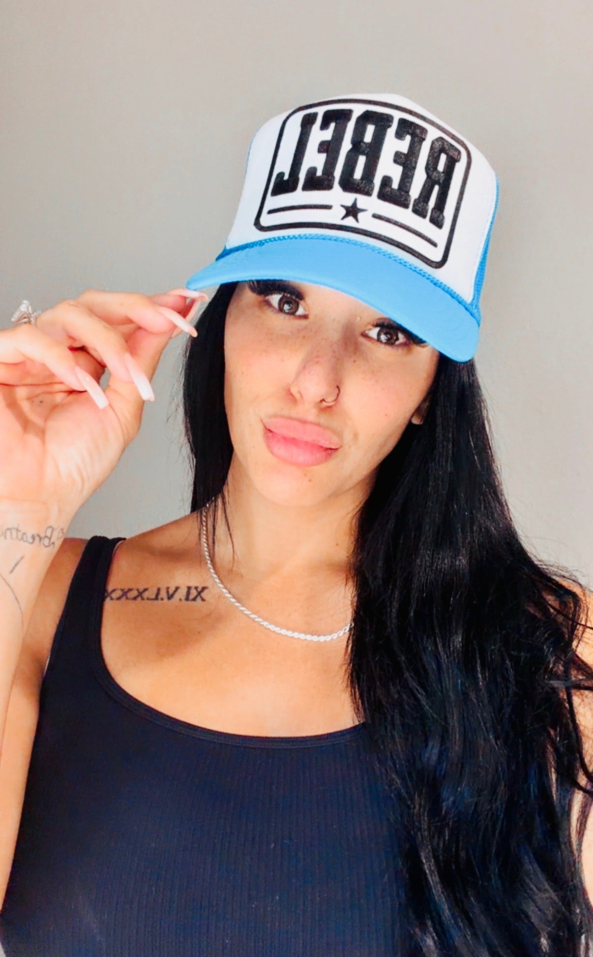Wild Rebel Hat - Neon Blue/White