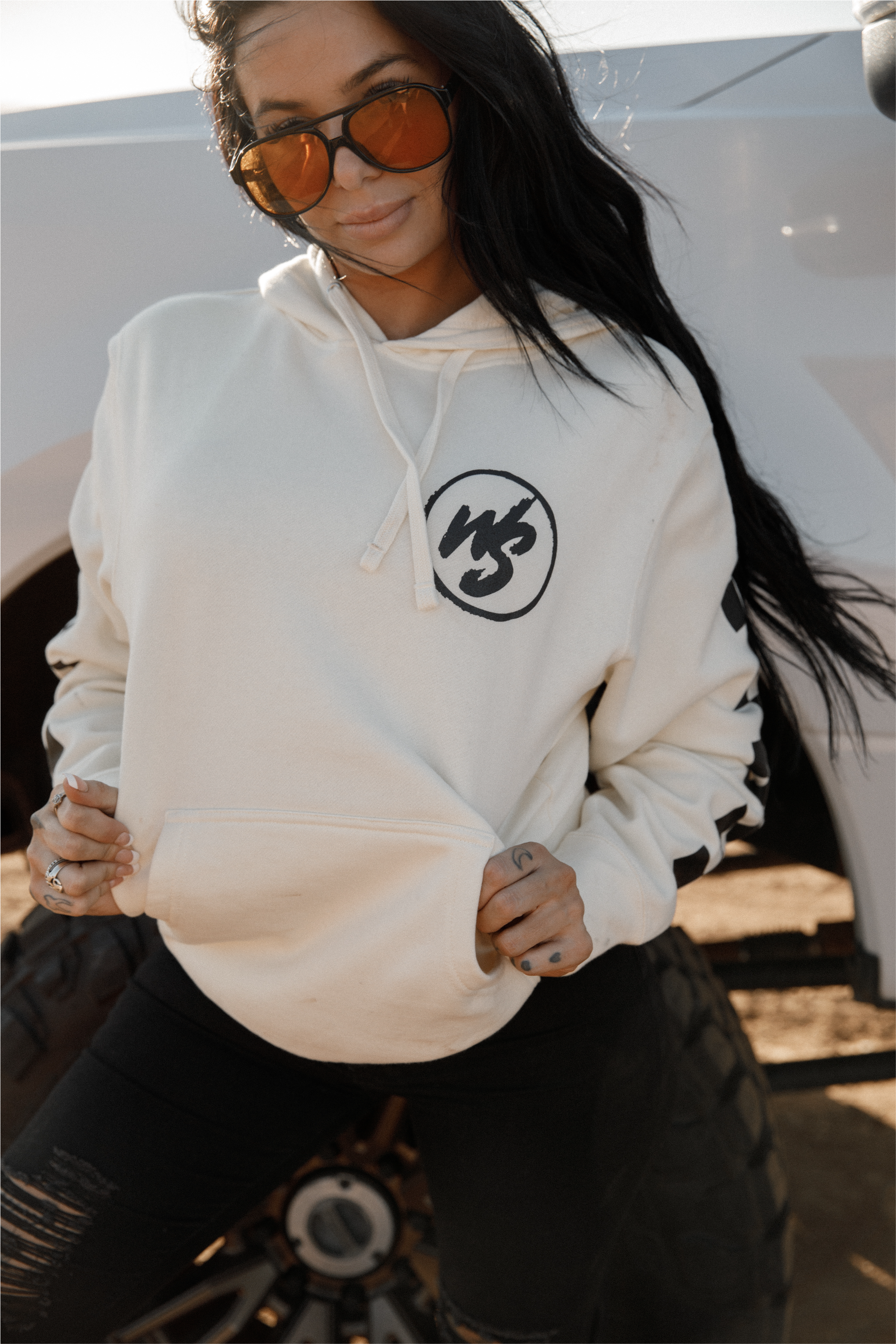 🔥 Full Send — Oversized Hoodie - Bone