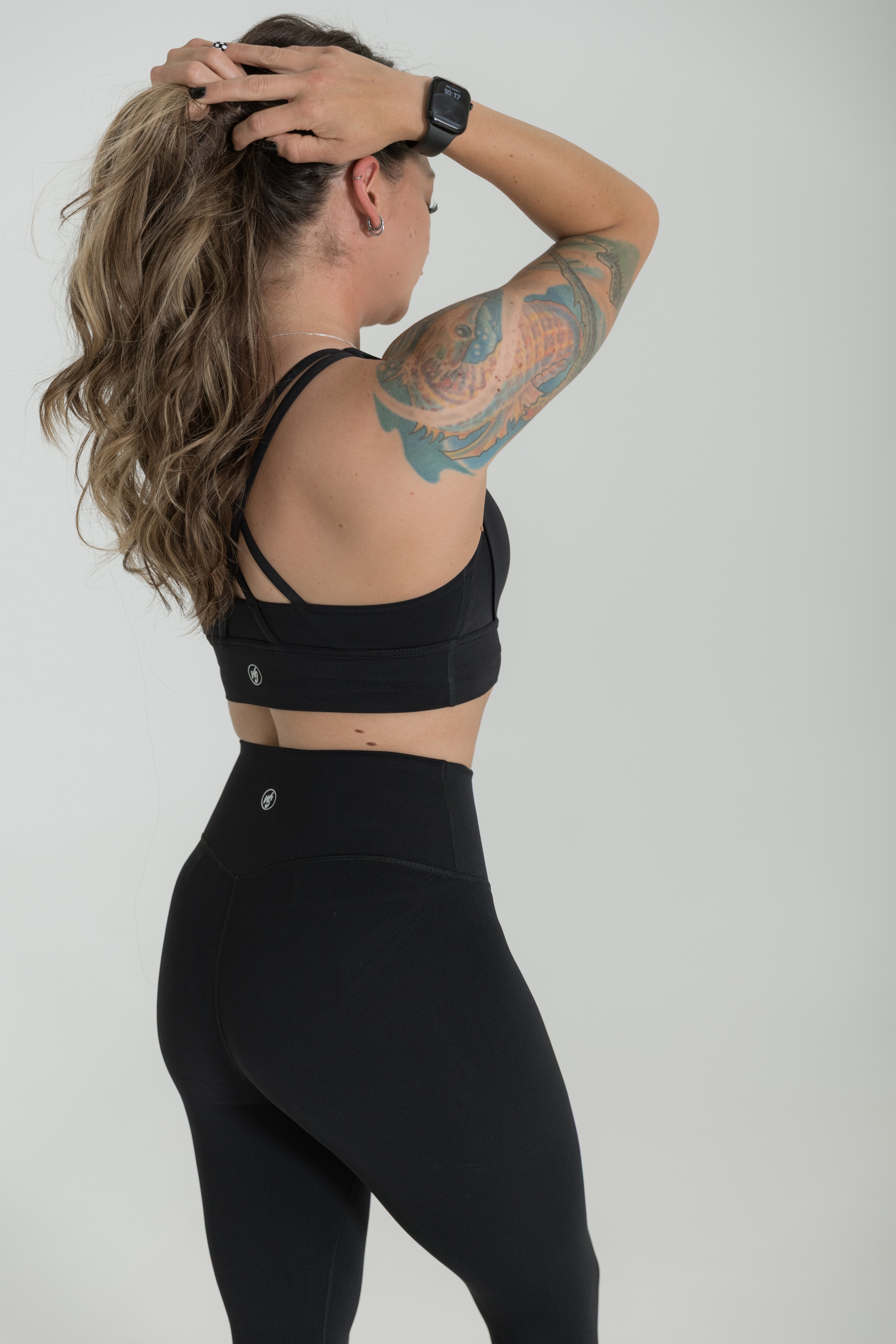 Black high waisted sculpt leggings women moisture wicking activewear