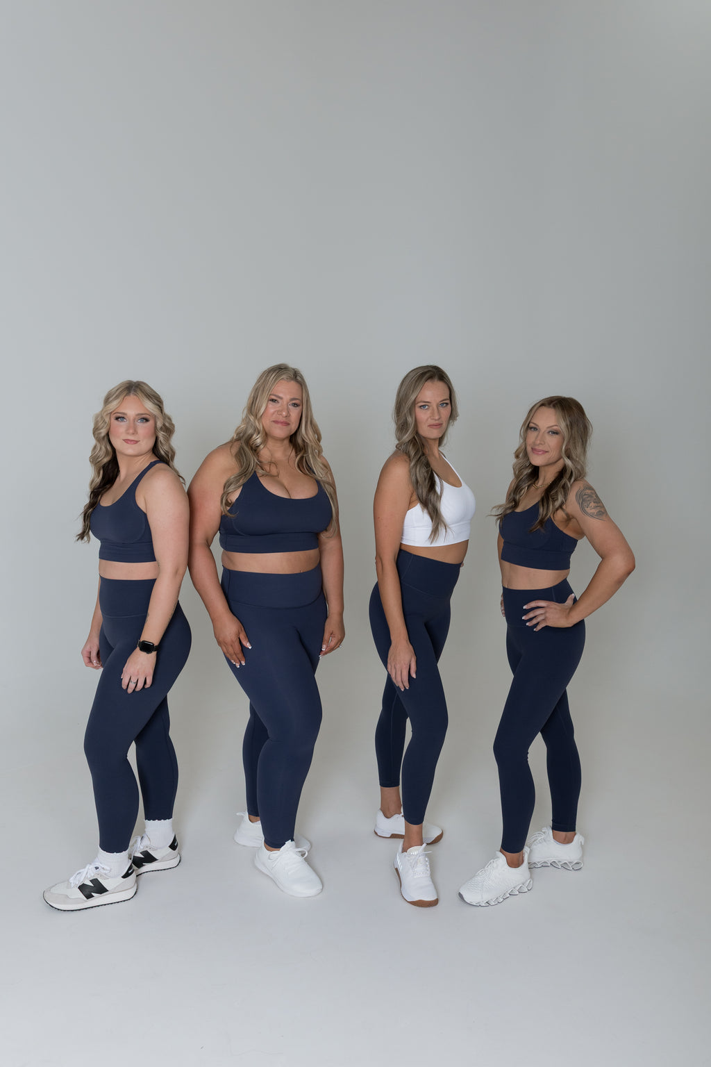 Navy blue high waisted sculpt leggings women moisture wicking activewear