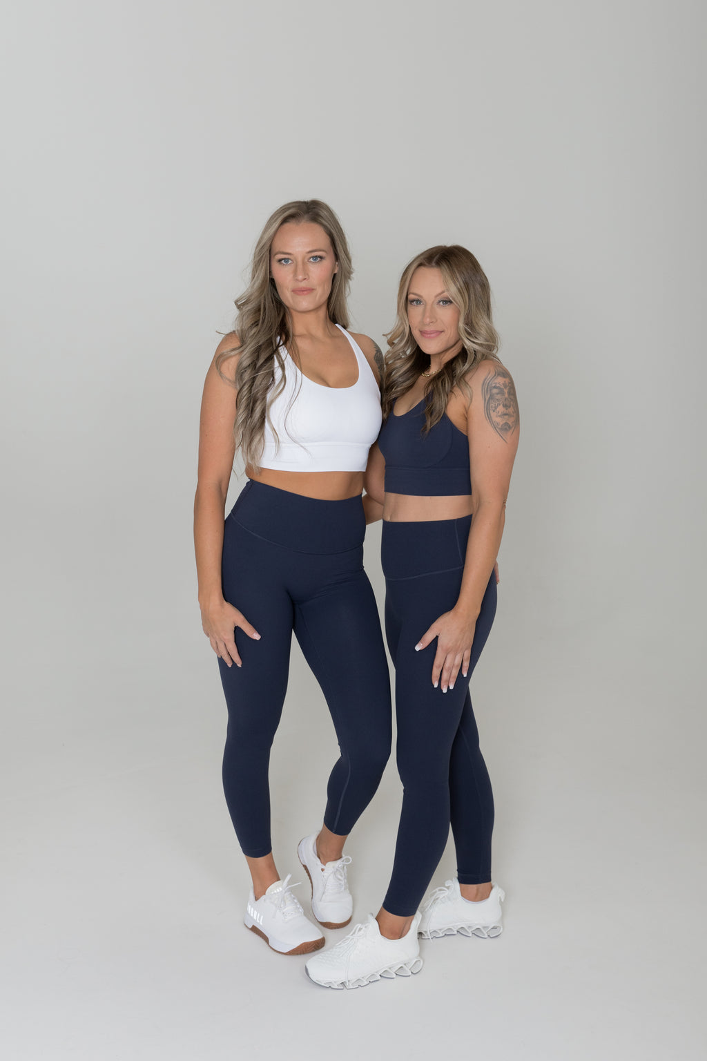 Navy blue high waisted sculpt leggings women moisture wicking activewear