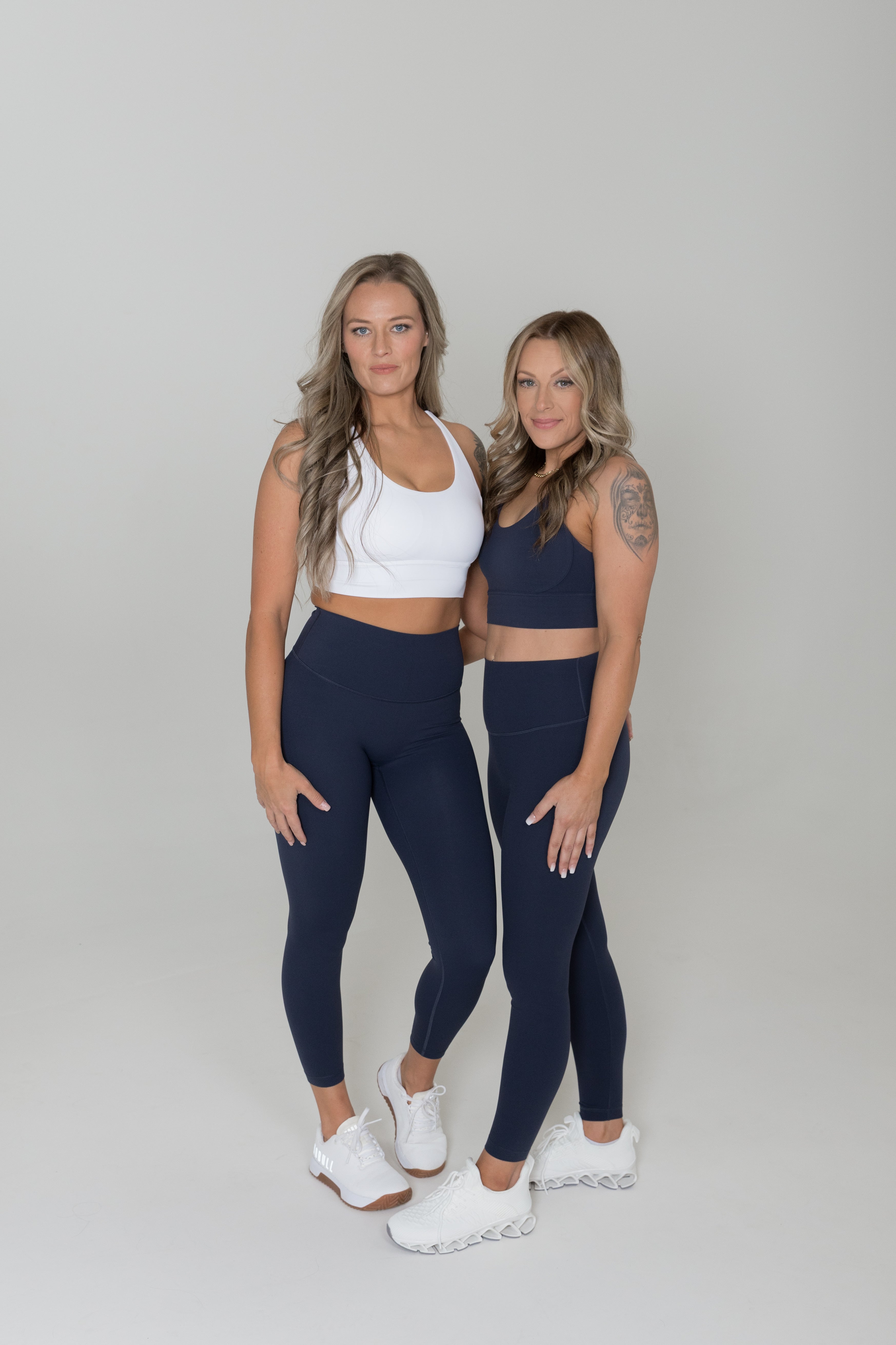 Navy blue high waisted sculpt leggings women moisture wicking activewear